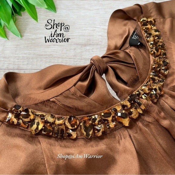 Etcetera NWT silk embellished keyhole neckline & tie back top *shop@iamwarrior - Picture 6 of 12
